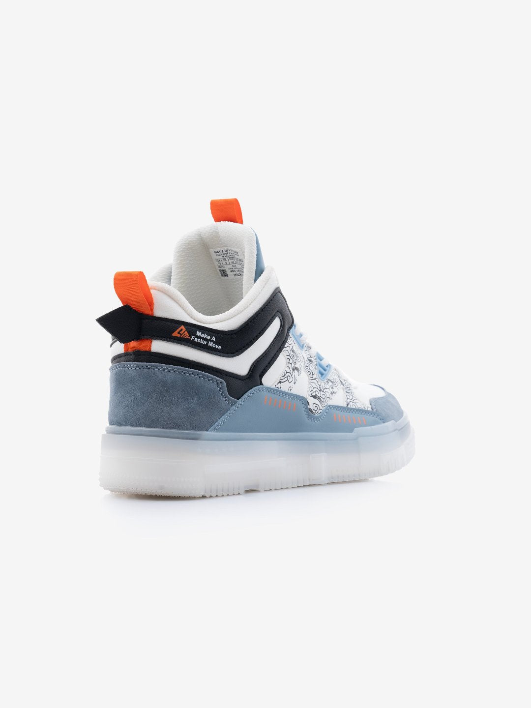 Back view of Street Skate Blue Sneakers – Streetwear sneakers for men with premium finish